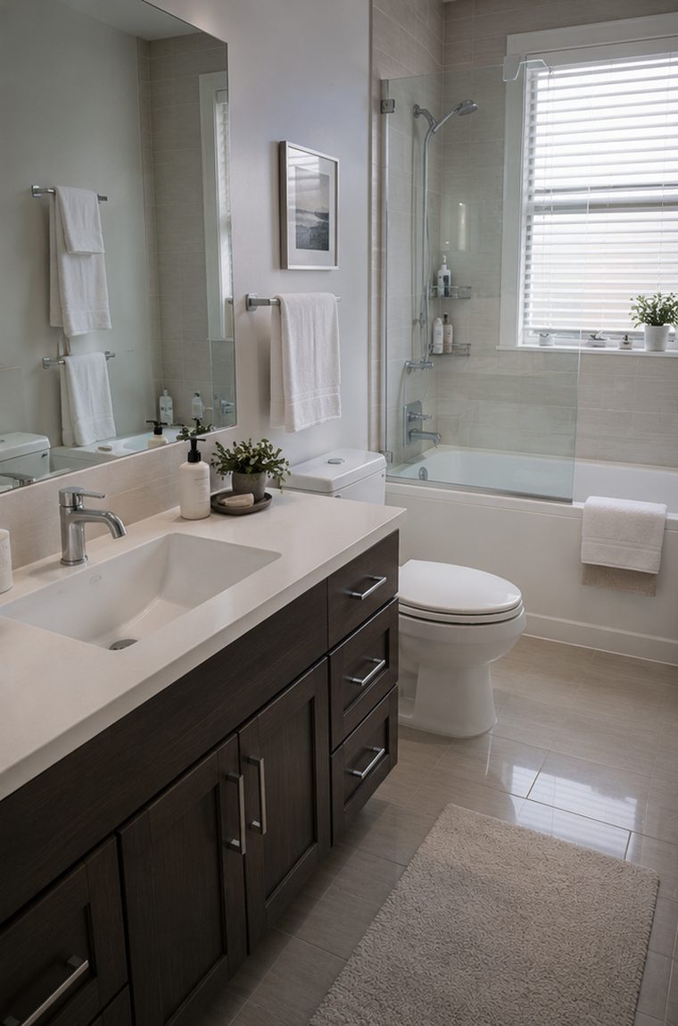 Sparkling clean bathroom after deep clean